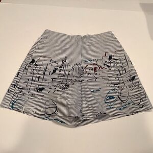 Lafayette 148 New York Shorts Kehlani Lido Print Cotton Blend Bermuda Shorts